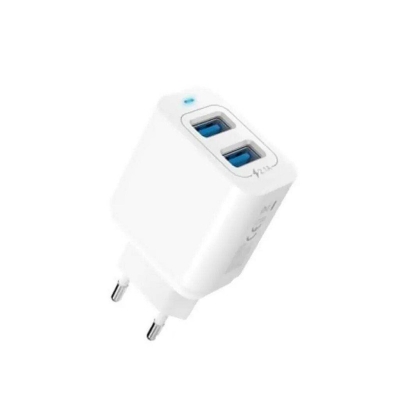 Picture of Sannai Fast Charger SA-40 Dual Port 12W USB Charger with MicroUSB Cable for Universal Devices -White