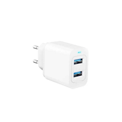 Picture of Sannai Fast Charger SA-40 Dual Port 12W USB Charger with MicroUSB Cable for Universal Devices -White