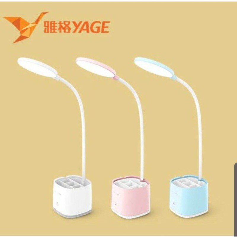 Picture of YAGE YG-T109 Table Lamp Pen Holder Desk Lamp Dimmer 18650 Rechargeable USB Reading LED Table light Night Light -White