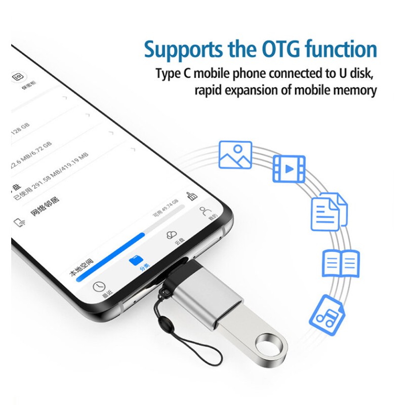 Picture of GEEOO GB-5 OTG USB Type A to Type C Converter USB 3.0 Adapter -Black
