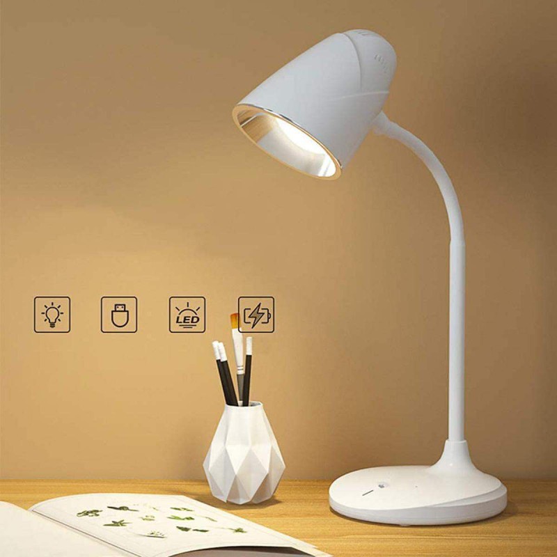 Picture of ENERGY / WEIDASI 6046 Rechargeable Desk Lamp Eye Comfort Study Lamp Touch Control LED 2400mAh Lithium Battery - table Lamp -White