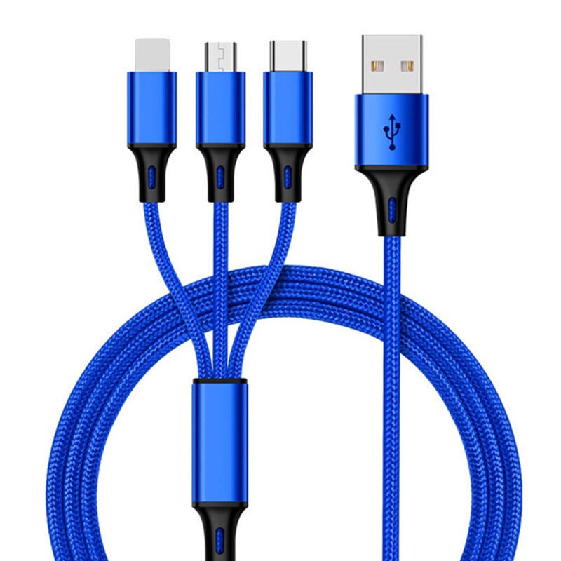 Picture of OneTech 3 in 1 cable 2.4A charging cable braided cable usb cable