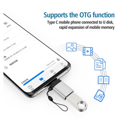 Picture of Otg Type C USB 3.0 Metal Body type c to usb female converter Adapter GB 5 -Black