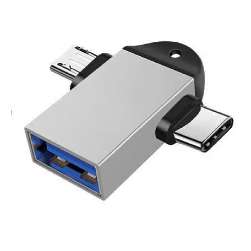 Picture of GEEOO GB-8 2 In 1 OTG Adapter Plug & Play OTG Type C Cable MicroUSB to USB Converter -Black