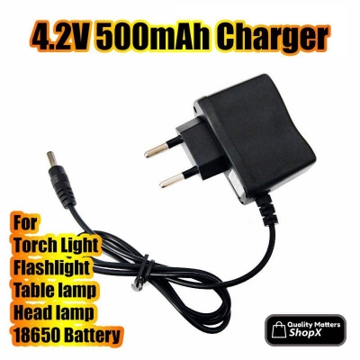 Picture of DC 4.2V 500mA Smart Charger for 18650 Li ion Battery with 30cm Cable -Black