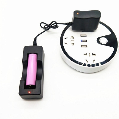Picture of DC 4.2V 500mA Smart Charger for 18650 Li ion Battery with 30cm Cable -Black