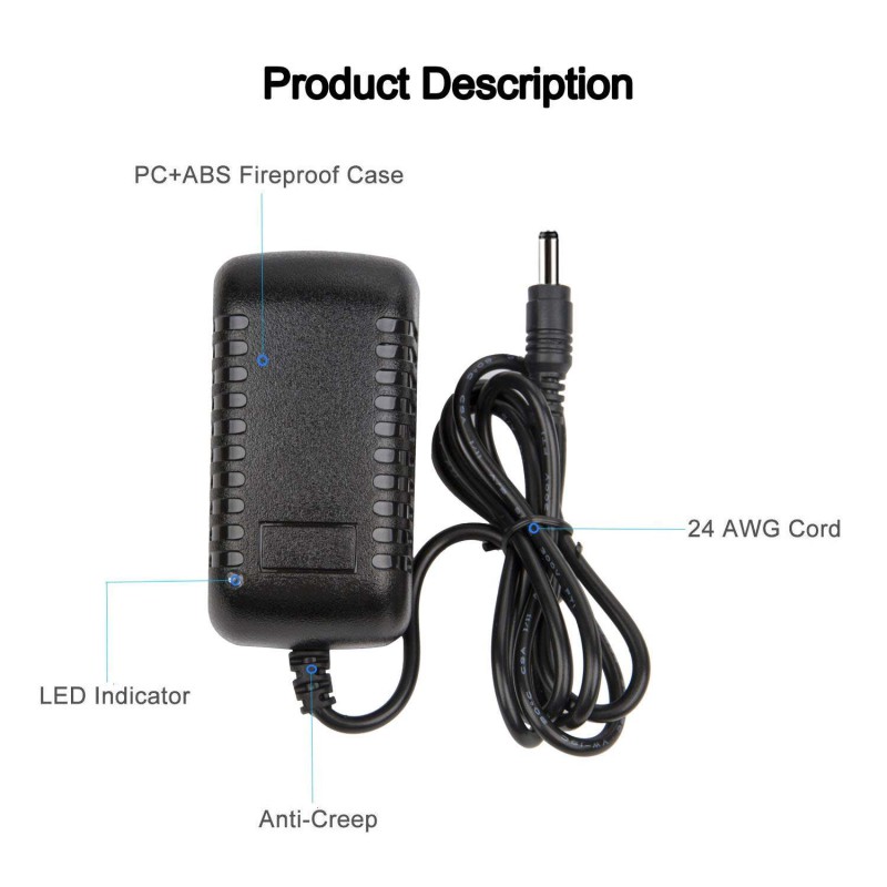 Picture of Full Auto Charger 1.5V to 12V AC/DC Adapter 500mAh -Black