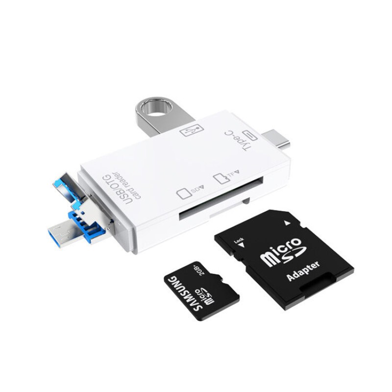 Picture of SPX OTG 6 in 1 Card Reader USB 2.0 All in One Card Reader for SD/TF Card/Type C/microUSB/USB