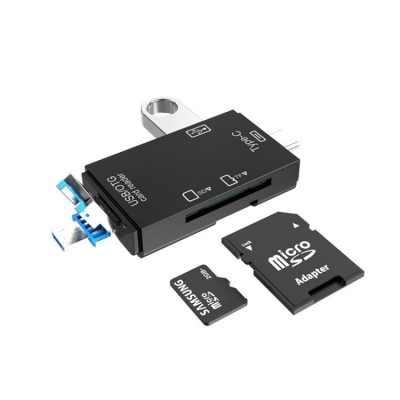 Picture of SPX OTG 6 in 1 Card Reader USB 2.0 All in One Card Reader for SD/TF Card/Type C/microUSB/USB