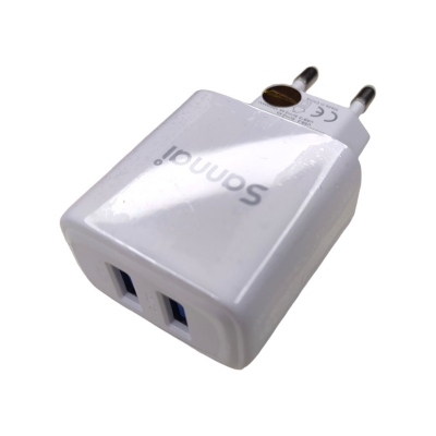 Picture of Sannai SA-40 Dual Port Charger 12W Fast Charging With MicroUSB Cable -White