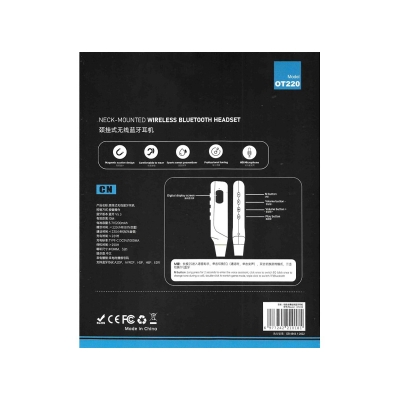 Picture of OneTech OT220 Bluetooth Headphone - Voice Changer, Neckband Design 220hr Wireless Earphone