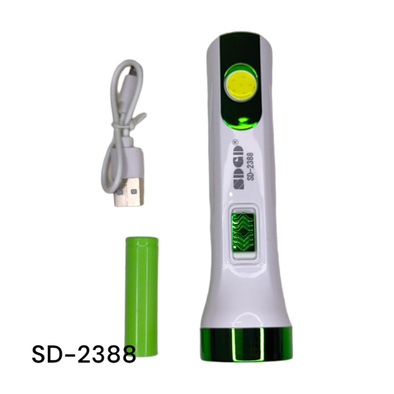 Picture of Torch Light SD-2388 Rechargeable 2 In 1 LED COB 500mAh Removable Battery -Multicolor