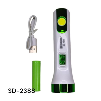 Picture of Torch Light SD-2388 Rechargeable 2 In 1 LED COB 500mAh Removable Battery -Multicolor