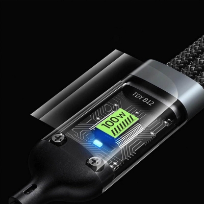 Picture of MDC-6C 3 in 1 USB Charger Cable 100W Fast Charging -Black