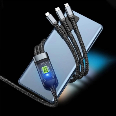 Picture of MDC-6C 3 in 1 USB Charger Cable 100W Fast Charging -Black