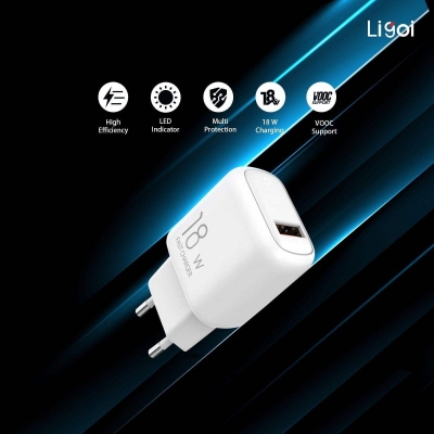 Picture of Ligoi LE18 VOOC 18W Fast Charger With QC Fast Charging Cable