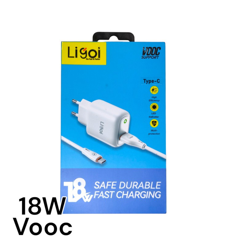 Picture of Ligoi LE18 VOOC 18W Fast Charger With QC Fast Charging Cable