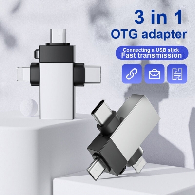 Picture of 3 In 1 OTG Adapter Lighting Type C Micro Usb To Usb 3.0 Converter