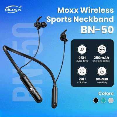 Picture of Mobicom E60 Wireless Neckband Headphone 35hr Music Play -Black
