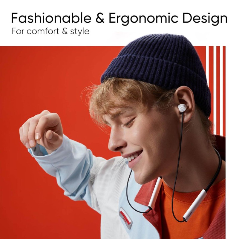 Picture of OneTech OT120 Wireless Neckband Bluetooth Earphone ENC Magnetic ON/OFF Earbuds Headphone