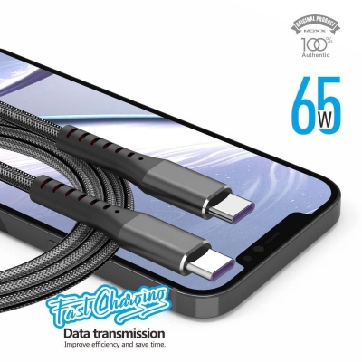 Picture of Fast Charging MDC-11c PD 65W Type C to Type C Cable Braided Data Cable