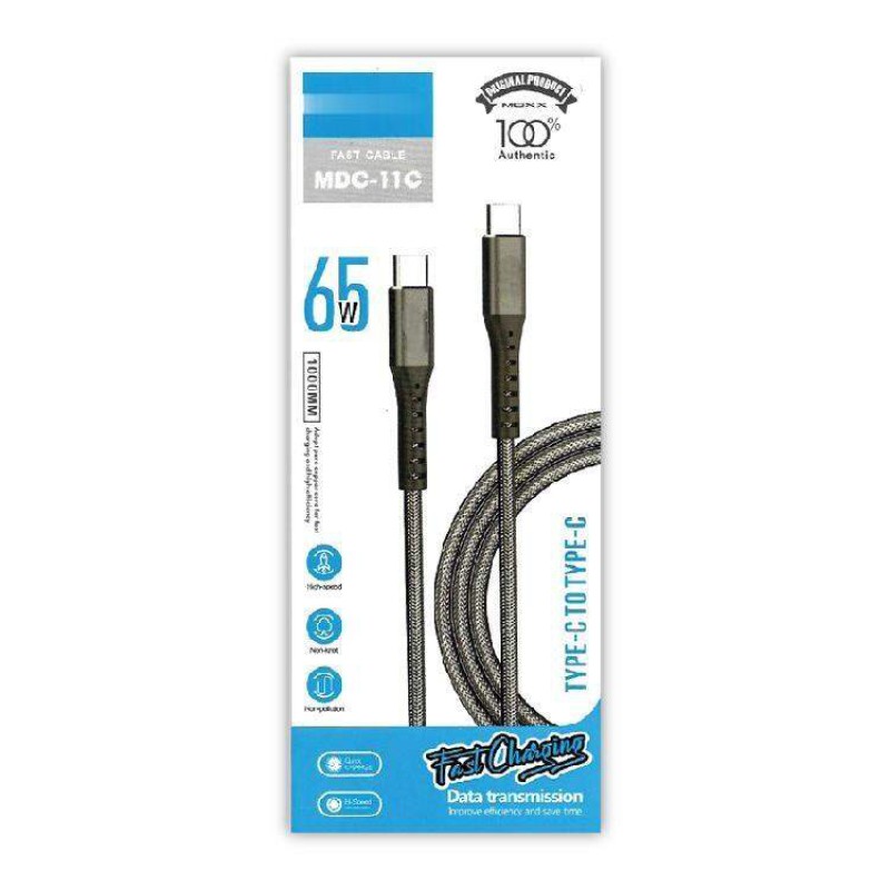 Picture of Fast Charging MDC-11c PD 65W Type C to Type C Cable Braided Data Cable