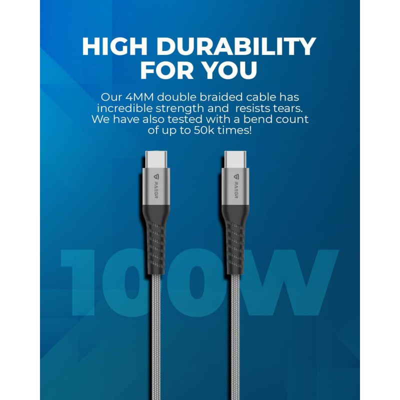 Picture of Fast Charging MDC-11c PD 65W Type C to Type C Cable Braided Data Cable