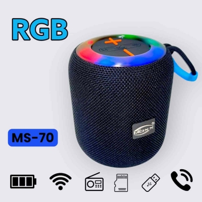 Picture of Heavy Bass MS-70 Portable Wireless Speaker Bluetooth Boombox with RGB Radio Calling TF Card USB Music Player