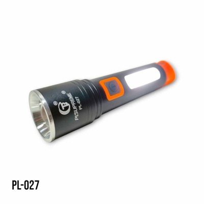 Picture of Multifunction Zoom Torch Light PL-027 LED Rechargeable Flashlight with COB Light -Black