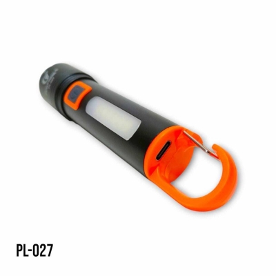Picture of Multifunction Zoom Torch Light PL-027 LED Rechargeable Flashlight with COB Light -Black