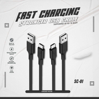Picture of Durable 2A Charger Cable 18W Fast Charging USB data Cable Type C -White