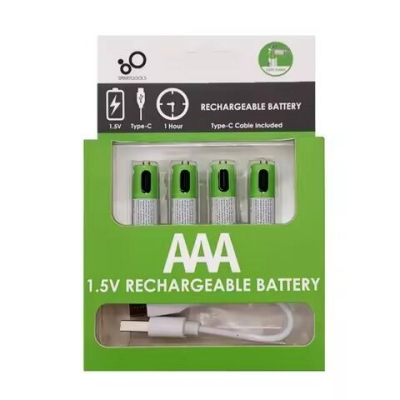 Picture of 2PCS AA 1.5V USB-Rechargeable Li-ion Batteries 2600 mWh – Type-C Fast Charging (1200 Cycles)