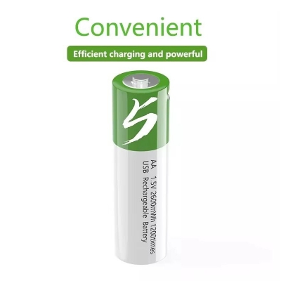 Picture of 2PCS AA 1.5V USB-Rechargeable Li-ion Batteries 2600 mWh – Type-C Fast Charging (1200 Cycles)