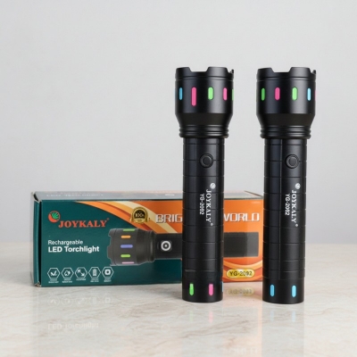 Picture of Joykaly YG-2092 High Power Rechargeable LED Torch Light – Long Range, Super Bright, Tactical Flashlight for Camping & Emergency Use -Black