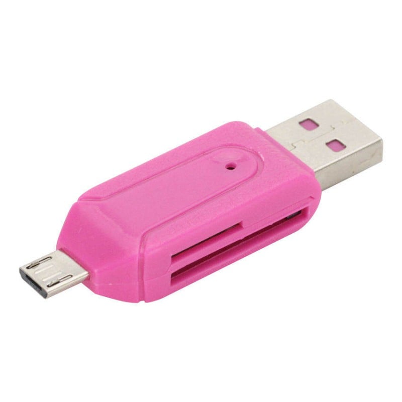 Picture of 2-in-1 USB & microUSB OTG Card Reader Adapter | USB 2.0 OTG Reader for Micro SD/TF & SD Cards | Mobile Phone Memory Expansion | High-Speed Data Transfer