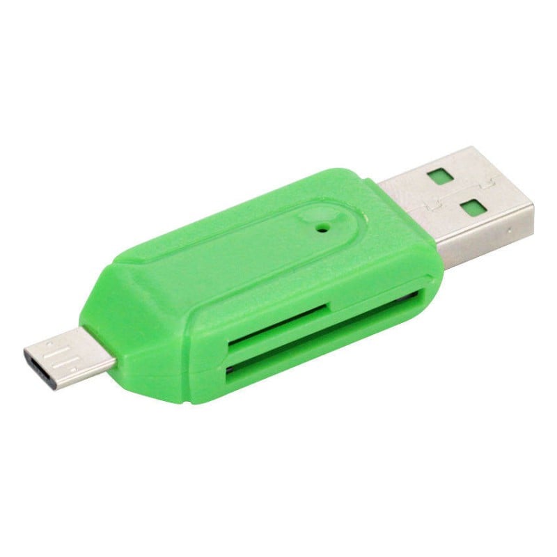 Picture of 2-in-1 USB & microUSB OTG Card Reader Adapter | USB 2.0 OTG Reader for Micro SD/TF & SD Cards | Mobile Phone Memory Expansion | High-Speed Data Transfer