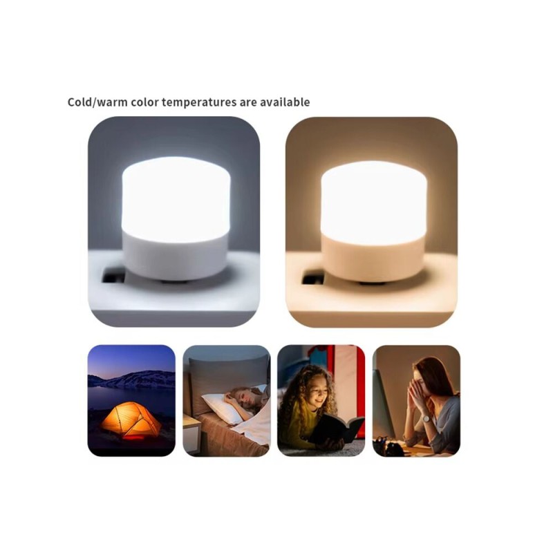 Picture of Mini USB LED Interior Night Light | Ambient Mood Lamp | Soft White & Warm Light | Portable 1W Energy Saving USB Lamp | 5V Plug-and-Play for Laptop, Power Bank & Adapter