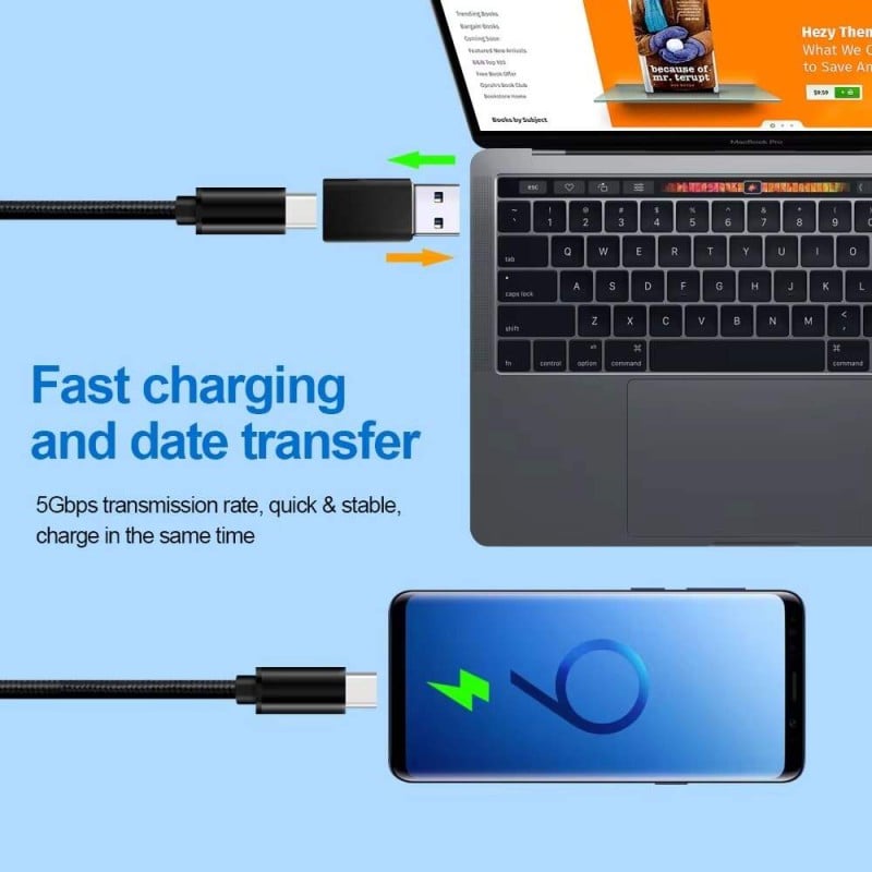 Picture of OneTech OTG Type C to USB Converter 2.0 Adapter for Smartphones Tablets Laptops Charging and Data Transfer