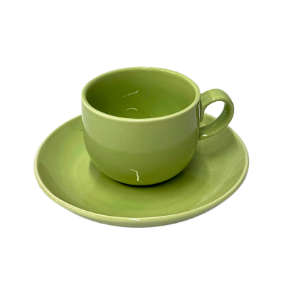 Picture of Ceramic Cup & Saucer Set – Ivory Green