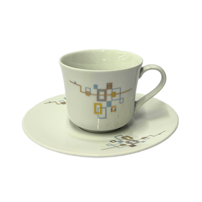 Picture of Ceramic Cup & Saucer Set – Geometric