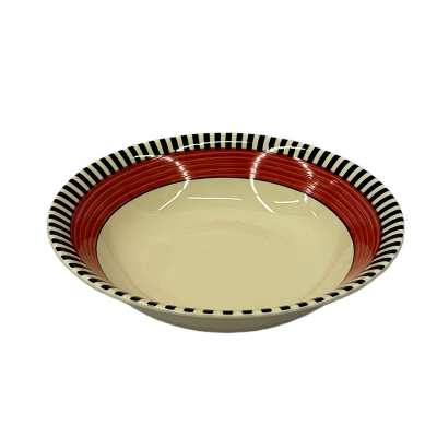 Picture of Ceramic Salad Bowl – Striped Red, 23cm