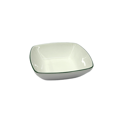 Picture of Ceramic Square Fruit Bowl – Green Rim, 13cm