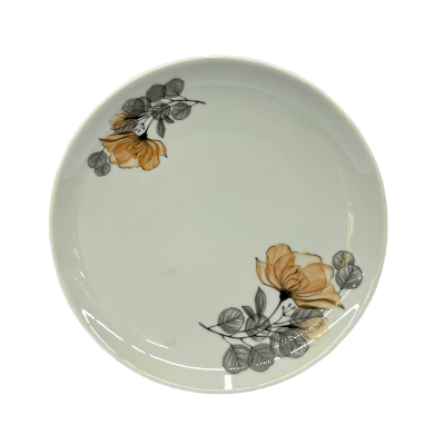 Picture of Ceramic Dessert Plate – Gray Floral, 20.5cm