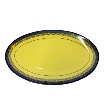 Picture of Ceramic Oval Platter – Pastel Yellow Navy, 25cm