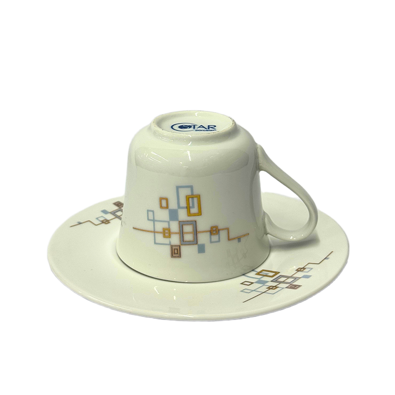 Picture of Ceramic Cup & Saucer Set – Geometric