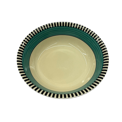Picture of Ceramic Salad Bowl – Striped Teal, 20cm