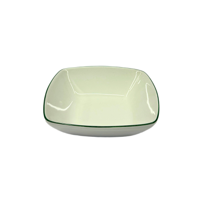 Picture of Ceramic Square Fruit Bowl – Green Rim, 13cm