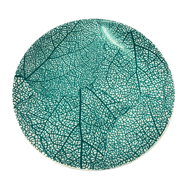Picture of Ceramic Dessert Plate – Leaf Vein (Intricate Icy Turquoise), 21.5cm
