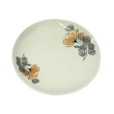 Picture of Ceramic Dessert Plate – Gray Floral, 20.5cm
