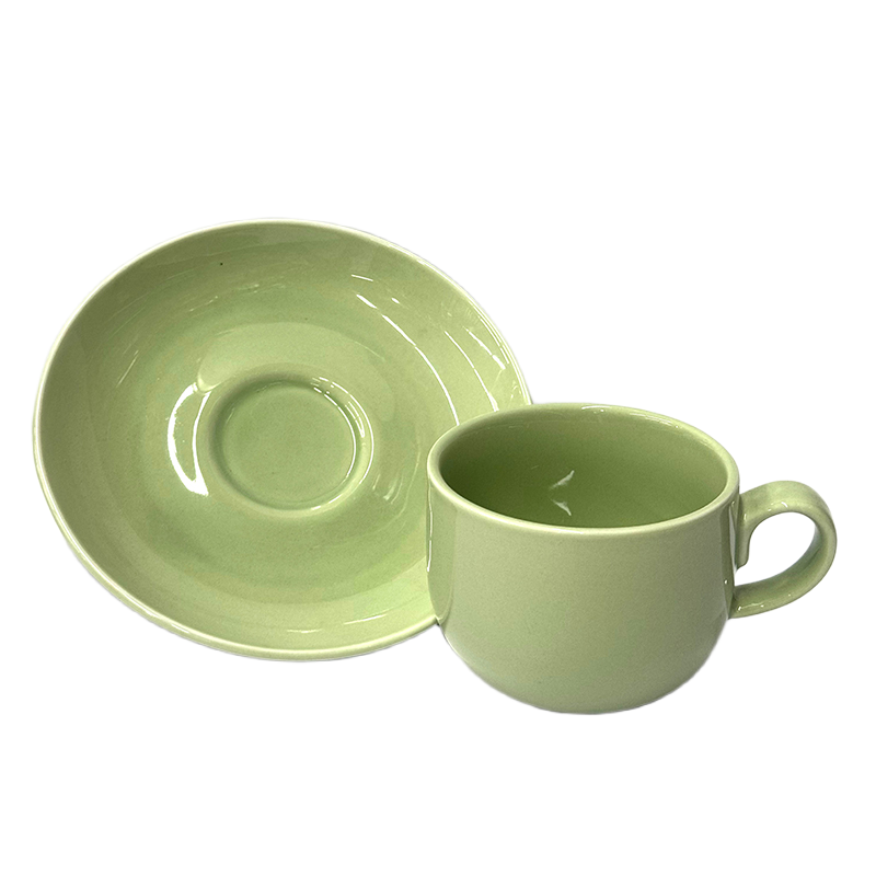 Picture of Ceramic Cup & Saucer Set – Ivory Green